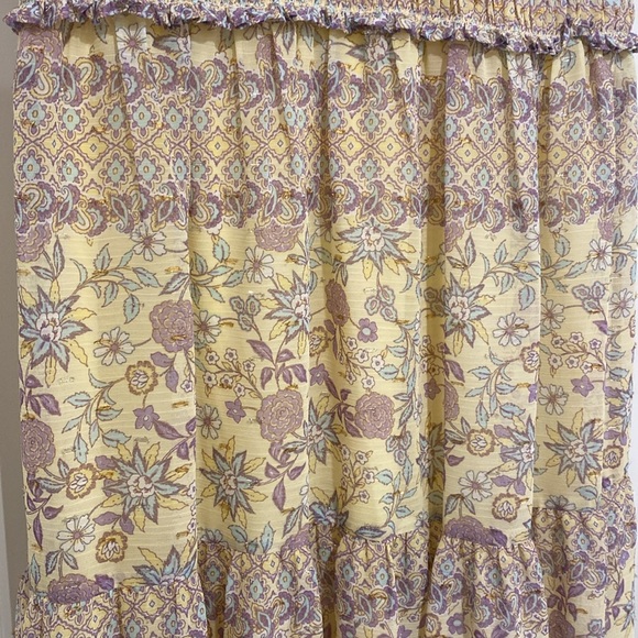 Taylor Yellow Purple Floral Sleeveless Maxi Dress size M - Picture 4 of 13